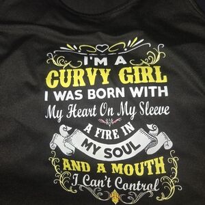 Curvy Girl Graphic Tank Top - Black